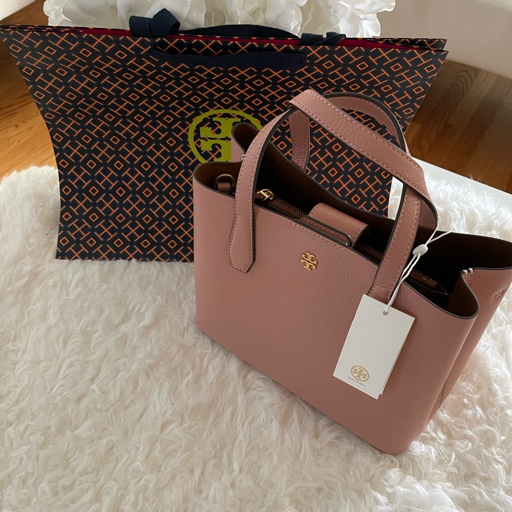 NWT. Tory Burch Blake Small Tote crossbody Pink Moon .